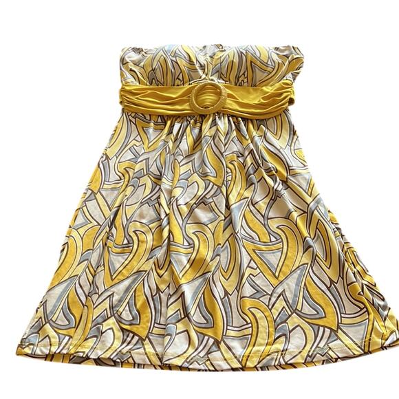 Twenty One by Forever 21 Retro Print Strapless Mini Dress Juniors Size Small Y2K - Picture 4 of 9